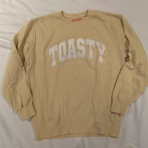 Toasty Women's Beige Crewneck Sweater